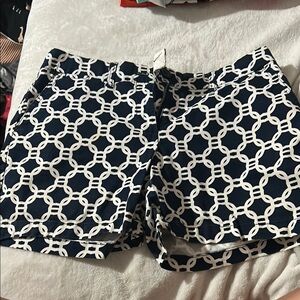 Crown & Ivy Navy and White Geometric Women Shorts